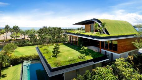 Sustainable Luxury Estate with Green Rooftop wallpaper