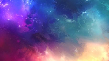 Vibrant Cosmic Watercolor Dreamscape wallpaper