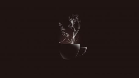 Steam Rising from a Coffee Cup Silhouette wallpaper