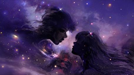 Ethereal Dreams in a Starry Realm wallpaper