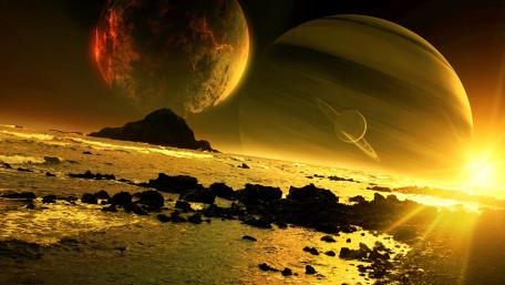 Twin Wonders of An Alien Planet wallpaper