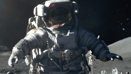Space Explorer on the Lunar Frontier wallpaper