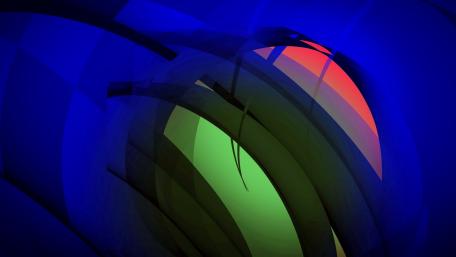 Vibrant Blue Abstraction in Circular Dynamics wallpaper