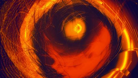 Vibrant Orange Vortex Design wallpaper