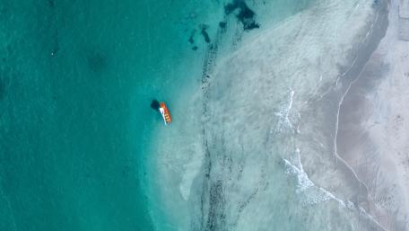 Sailing Into the Serene Blue wallpaper