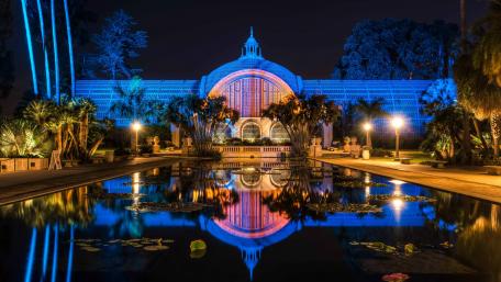 Balboa Park at night, San Diego wallpaper