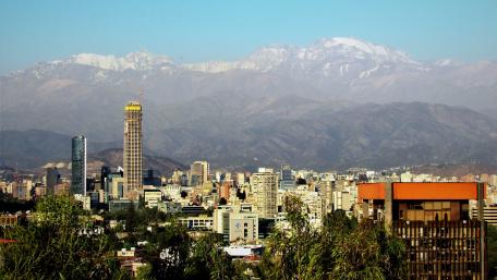 Big city in the mountains wallpaper