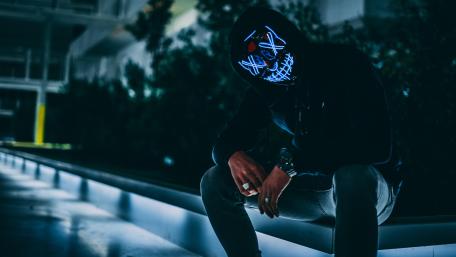 Neon Masked Vigilante After Dark wallpaper