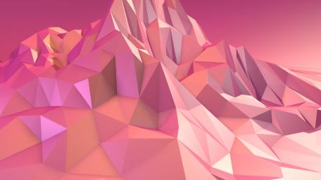Low-poly pink mountain wallpaper