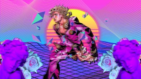 Vaporwave Aesthetic with Jojo Flair wallpaper