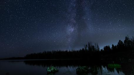 Starry Heaven Reflections on Lake wallpaper