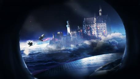 Enchanted Castle in a Dreamlike Night Sky wallpaper