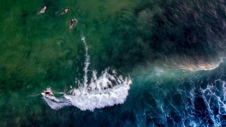 Surfing the Tides from Above wallpaper