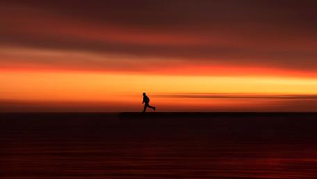 Evening Run by the Sea wallpaper