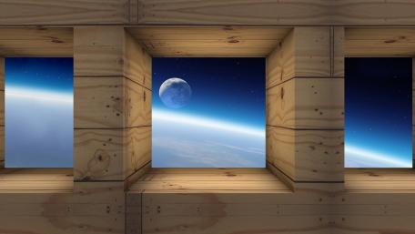 Moon and Earth view wallpaper
