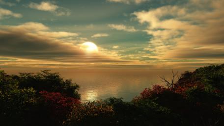 Serene Sunset Over Tranquil Waters wallpaper