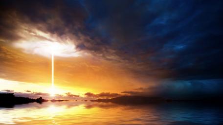 Ethereal Sunset Over Serene Waters wallpaper