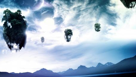 Floating islands wallpaper