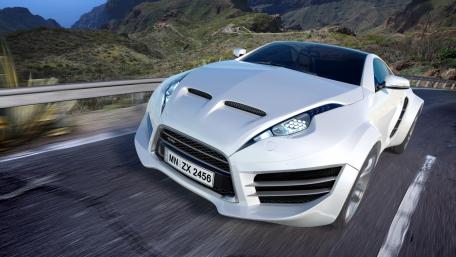 Ultimate Performance Supercar on Scenic Mountain Road wallpaper