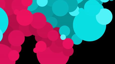 Vibrant Pink and Teal Circle Patterns wallpaper
