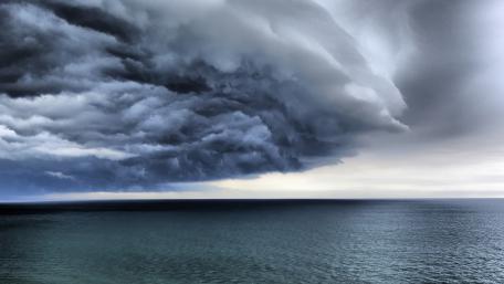Dark Majesty of the Stormy Sea Landscape wallpaper
