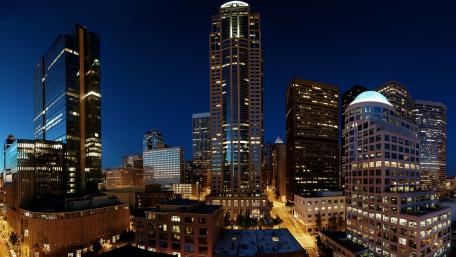 Seattle night skyline wallpaper