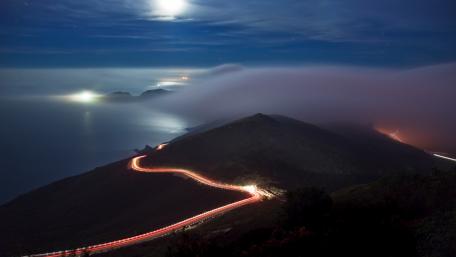 Night road Long Exposure Photography wallpaper