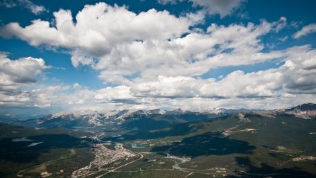 Majestic Mountain Landscape Under a Vast Sky wallpaper