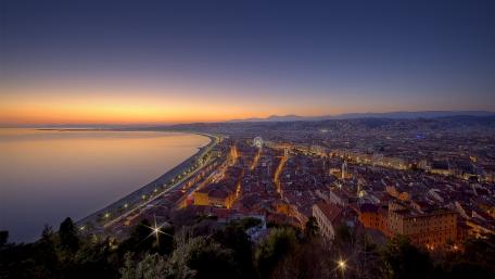 Evening Glow Over Nice Cityscape wallpaper
