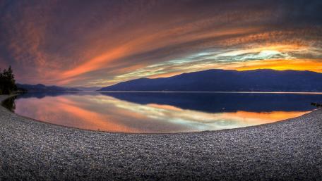 Sunset Fisheye photography wallpaper