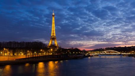 The Eiffel Tower and the Seine River wallpaper