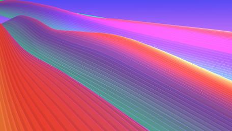 Colorful Gradient Waves in 3D Art wallpaper