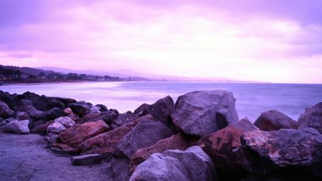 Mysterious Purple Shoreline Landscape wallpaper