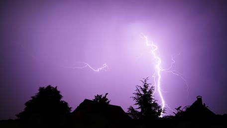 Electric Storm Under a Purple Sky wallpaper