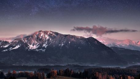 Majestic Mountain Under Starry Sky wallpaper