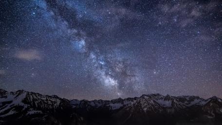 Milky Way Over Majestic Mountains wallpaper