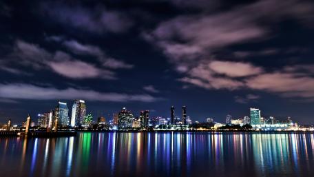 Enchanting City Skyline by Night wallpaper