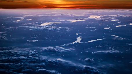Sunset above sky wallpaper