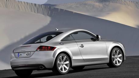 Sleek Audi TT in a Desert Landscape wallpaper