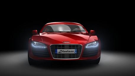 Sleek Audi R8 in Striking Red Shade wallpaper