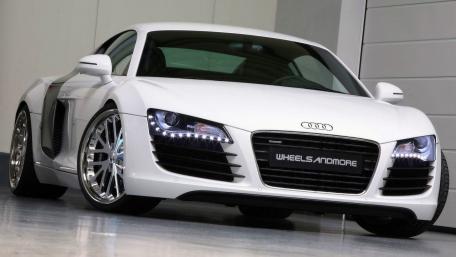 Sleek Audi R8 in Striking White Finish wallpaper