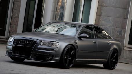 Sleek Matte Black Audi Luxury Car Wallpaper wallpaper