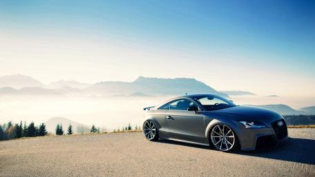 Sleek Audi TT Against a Majestic Landscape wallpaper