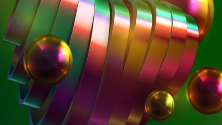 3D Metalic ribbon wallpaper