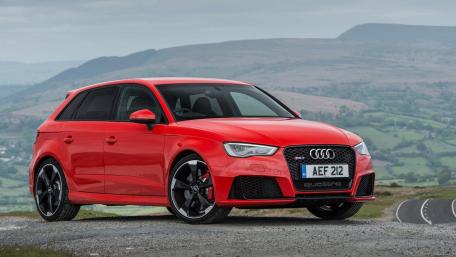Vibrant Audi RS3 in Stunning Landscape wallpaper