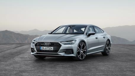 Sleek Audi A7 on a Mountain Overlook wallpaper