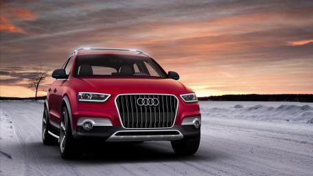 Stunning Audi Q3 in a Serene Winter Landscape wallpaper
