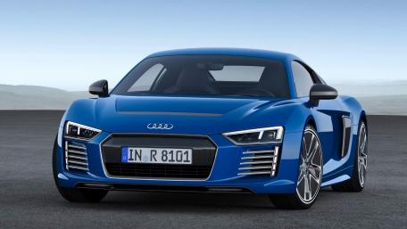 Sleek Audi R8 e-tron in Striking Blue Shade wallpaper