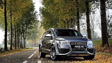 Elegant Audi in Autumn Landscape Wallpaper wallpaper