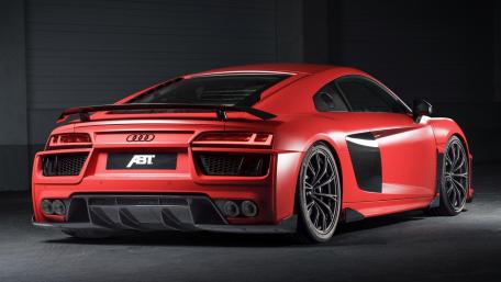 Sleek Audi R8 in Bold Red Finish wallpaper